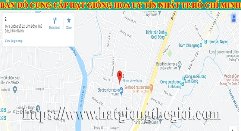 Bản đồ cung cấp hạt giống hoa uy tín nhất TP.Hồ Chí Minh